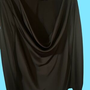 Women’s Black Draped Cowl Neck Blouse